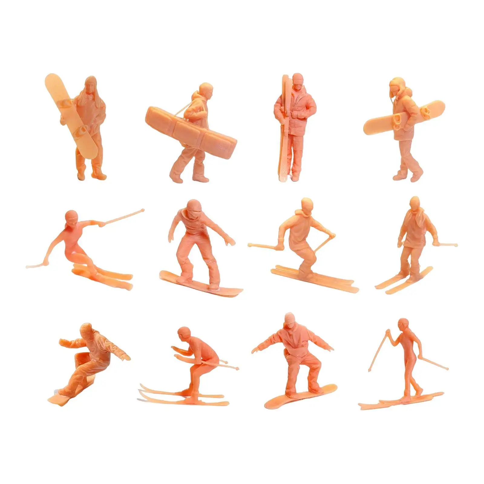 Figurines de ski, modèle de poupée en résine pour bricolage, décoration de bureau de jardin miniature