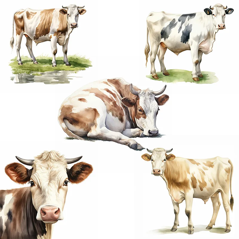 C1139# Cow Self-Adhesive Toilet Stickers,Wall Decal Removable, Reusable Vinyl Car Sticker for Bathroom Decor