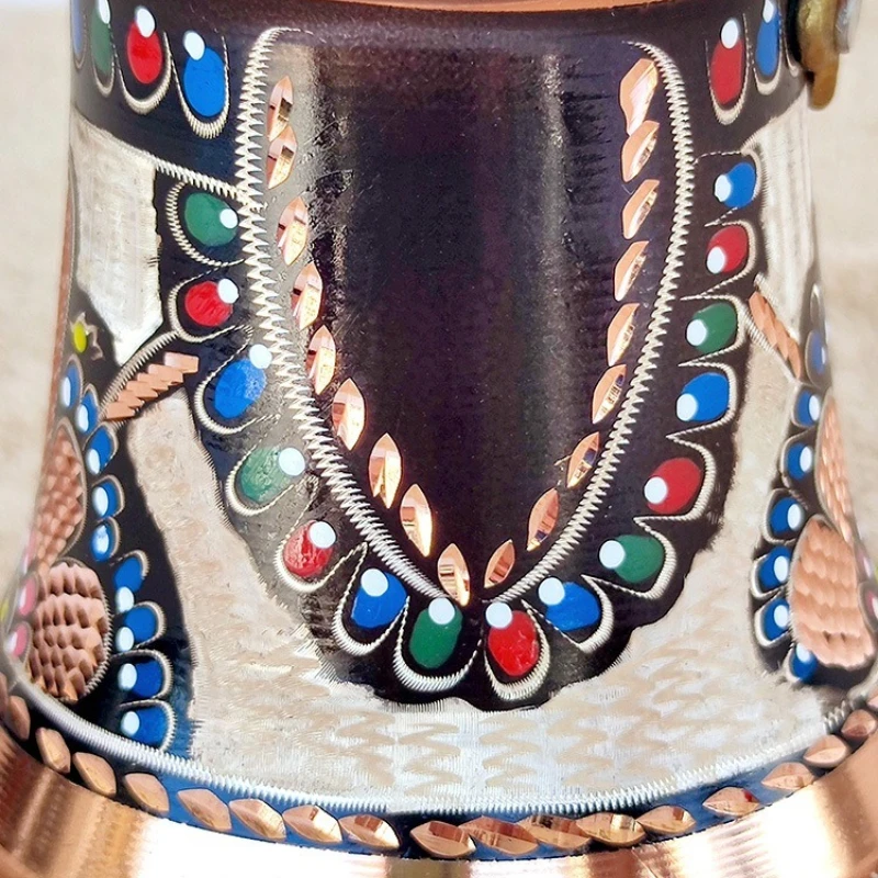 

Enamel coffee pot, purely handmade style, long handle hanging ears, hand punch, simple style, others