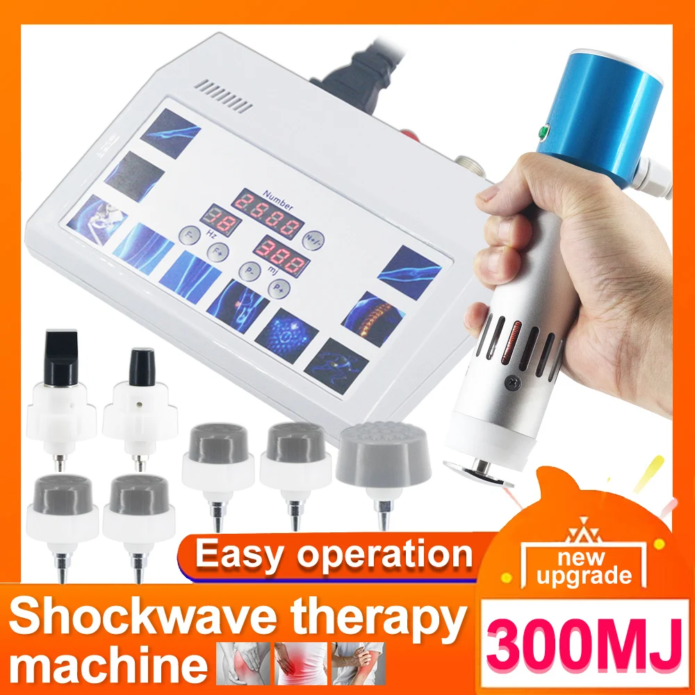 300MJ Shockwave Therapy Machine Plantar Fascitis Pain Relief ED Treatment Relieve Sports Injuries Household Shock Wave Device