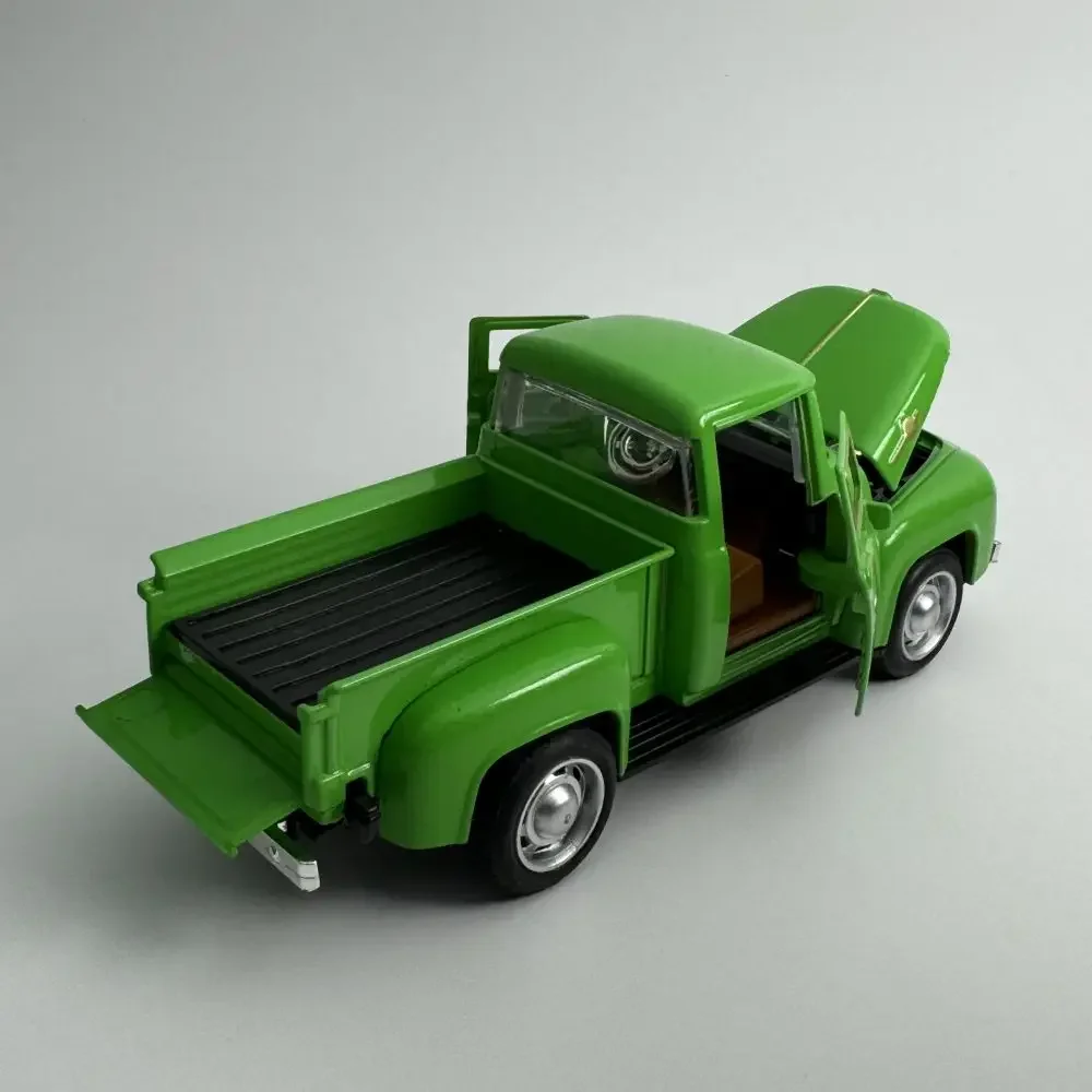 Modelo de camión de Metal rojo, Mini colección de coches fundidos a presión de aleación Vintage, decoración para niños, juguetes de Navidad de Año Nuevo, regalo