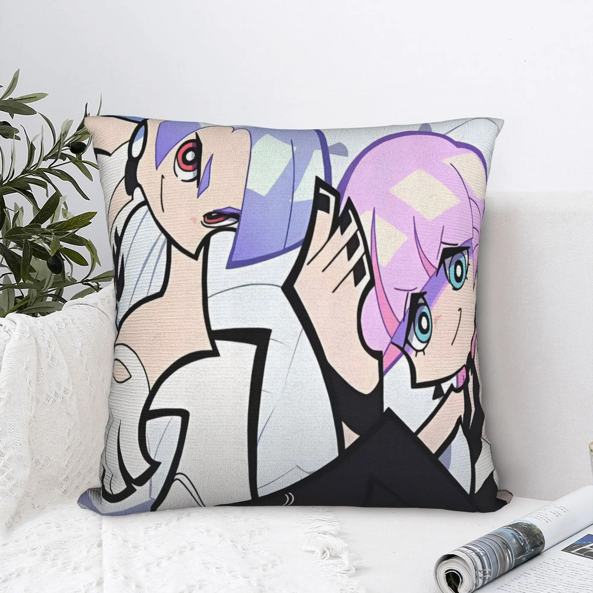 Polyurethane Panty Stocking with Garterbelt Square Pillow Case Anime Cushion Cover Funny Decorative Pillowcase for Sofa 45x45cm