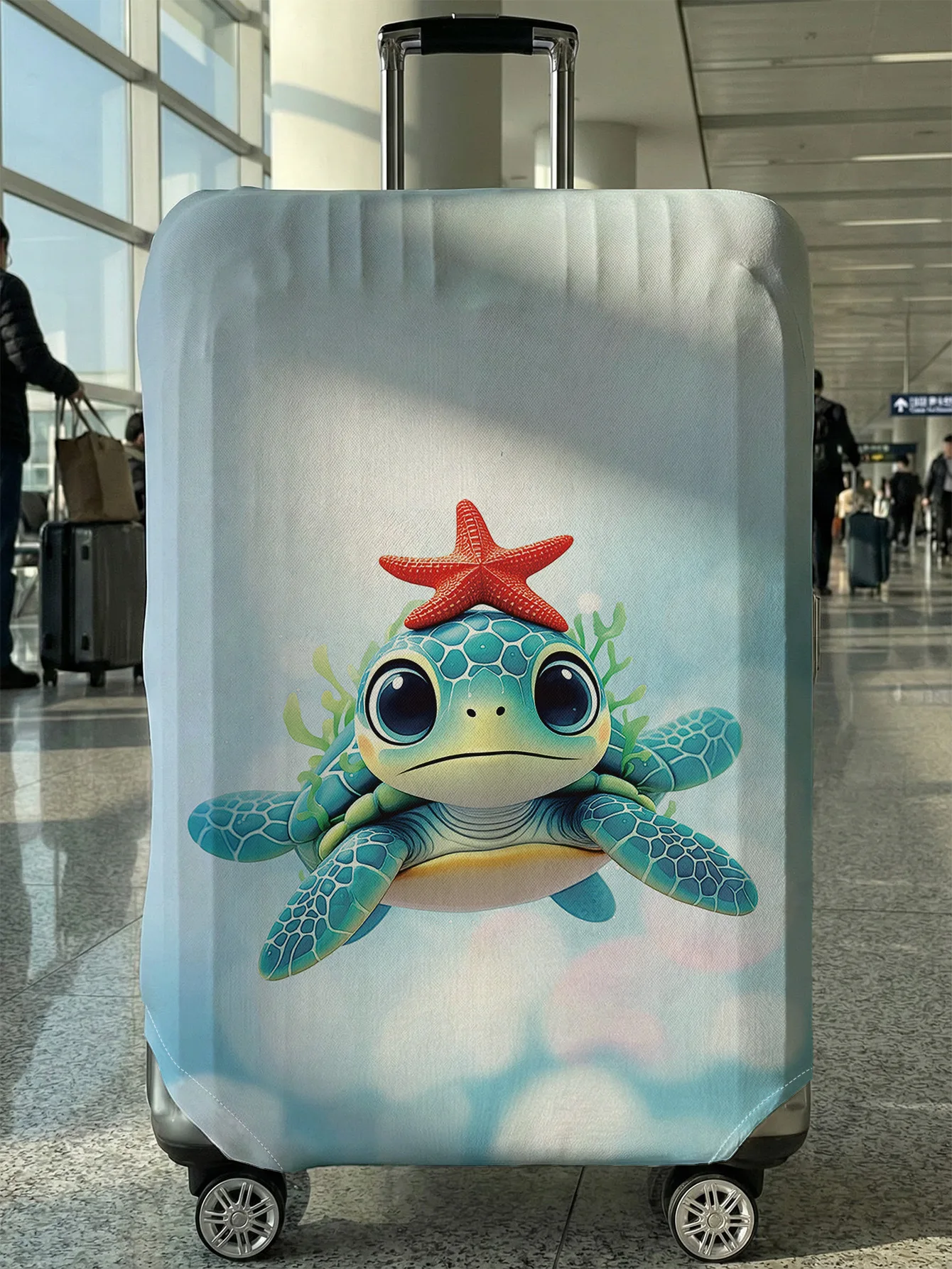 

Милый чехол для чемодана с морской черепахой и морской звездой, подходит для чемоданов 18-32 дюймов, чехол-накладка на ручку чемодана, дорожные аксессуары