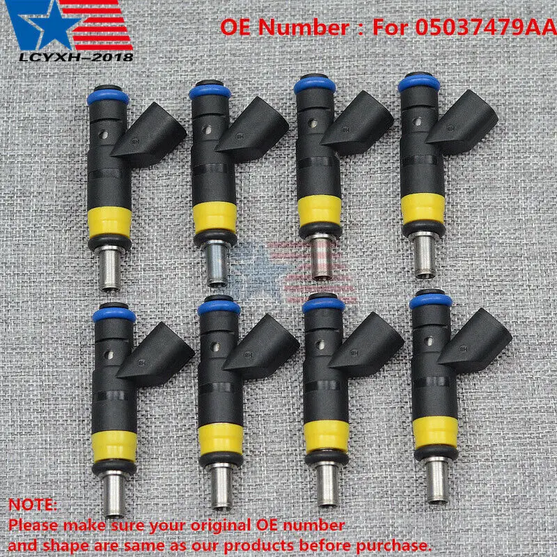 

8x Fuel Injectors For 11-17 RAM 1500 2500 3500/06-17 Dodge 5.7L V8 05037479AA US