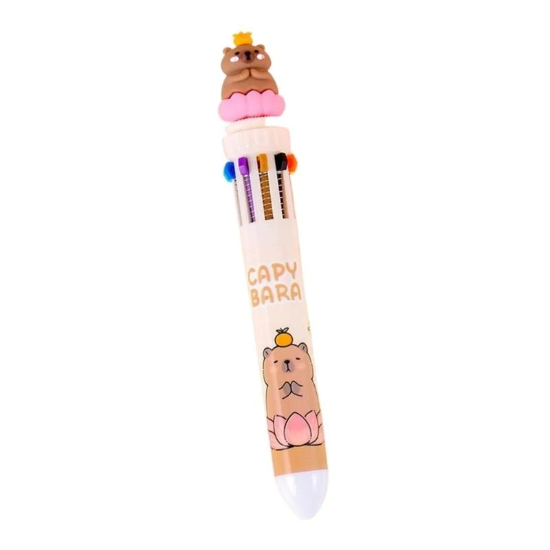 

Y5LB Multicolored Pen 10 Color-in-1 Ballpoint Pen 0.5MM Tip for Writing Journaling
