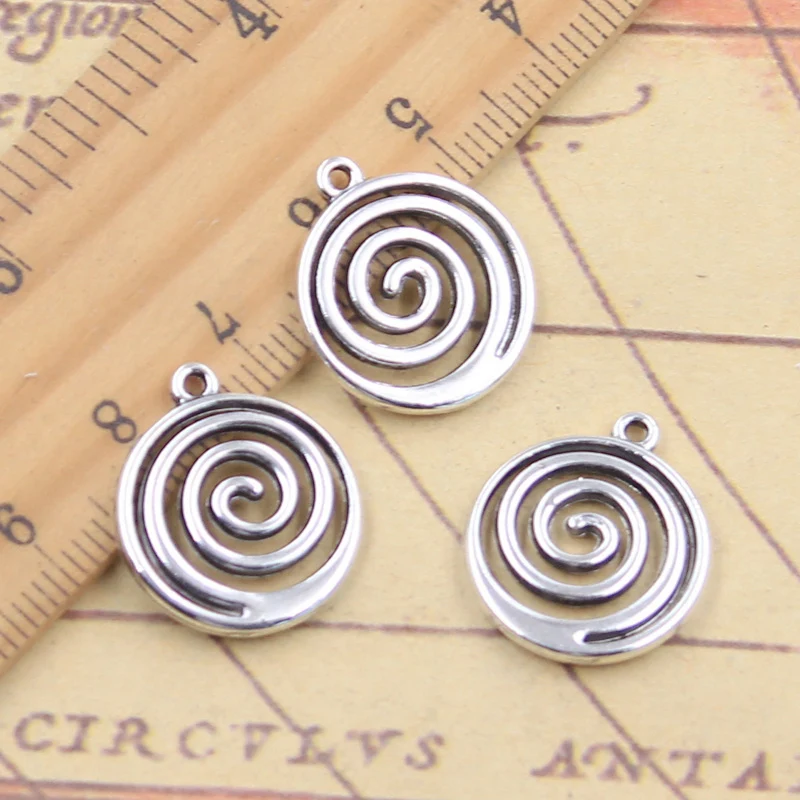 10pcs Charms Spiral Screw Helix Spire Volution 19x17mm Tibetan Silver Color Pendants Antique Jewelry Making DIY Handmade Craft