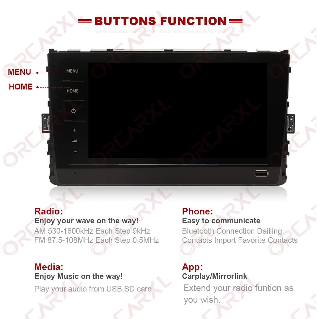 MIB 3 Carplay Car Radio 8 inch Touch Screen Full Size New Headunit 5GG035869 for VW MQB Golf 7 Passat B8 Tiguan MK2 Jetta T-ROC