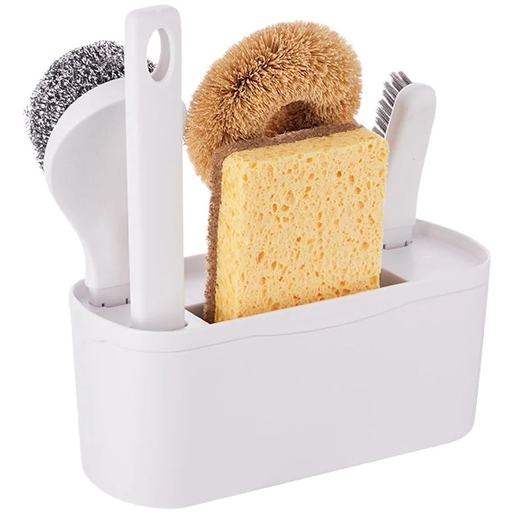 Kitchen Cleaning Brush Set with Stainless Steel Bristles Coconut Fiber Bristles Ergonomic Handle for Pots Pans 17x6.5x8cm