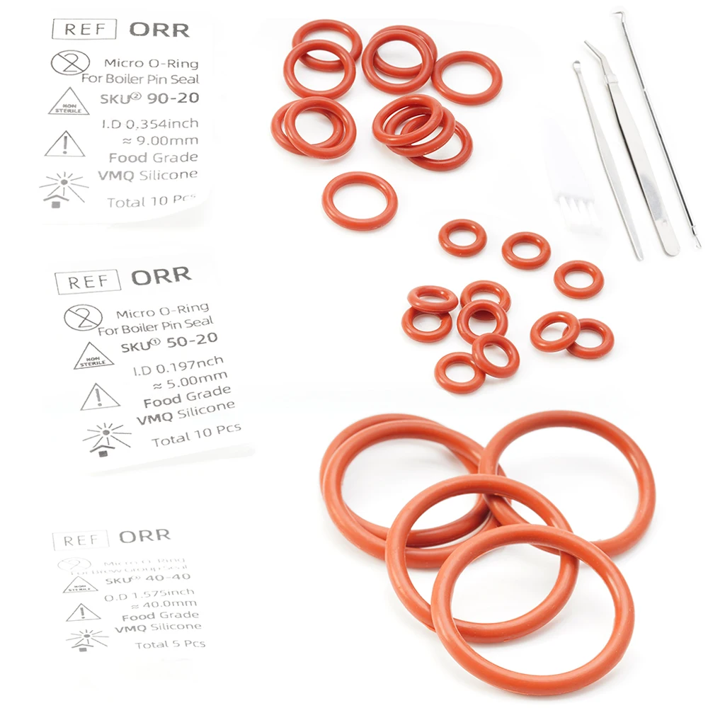 Food Grade Silicone O Ring Repair Kit, To Solve Boiler Pin Brew Group Hot Water Issues, Compatible For Philips Coffee Machines