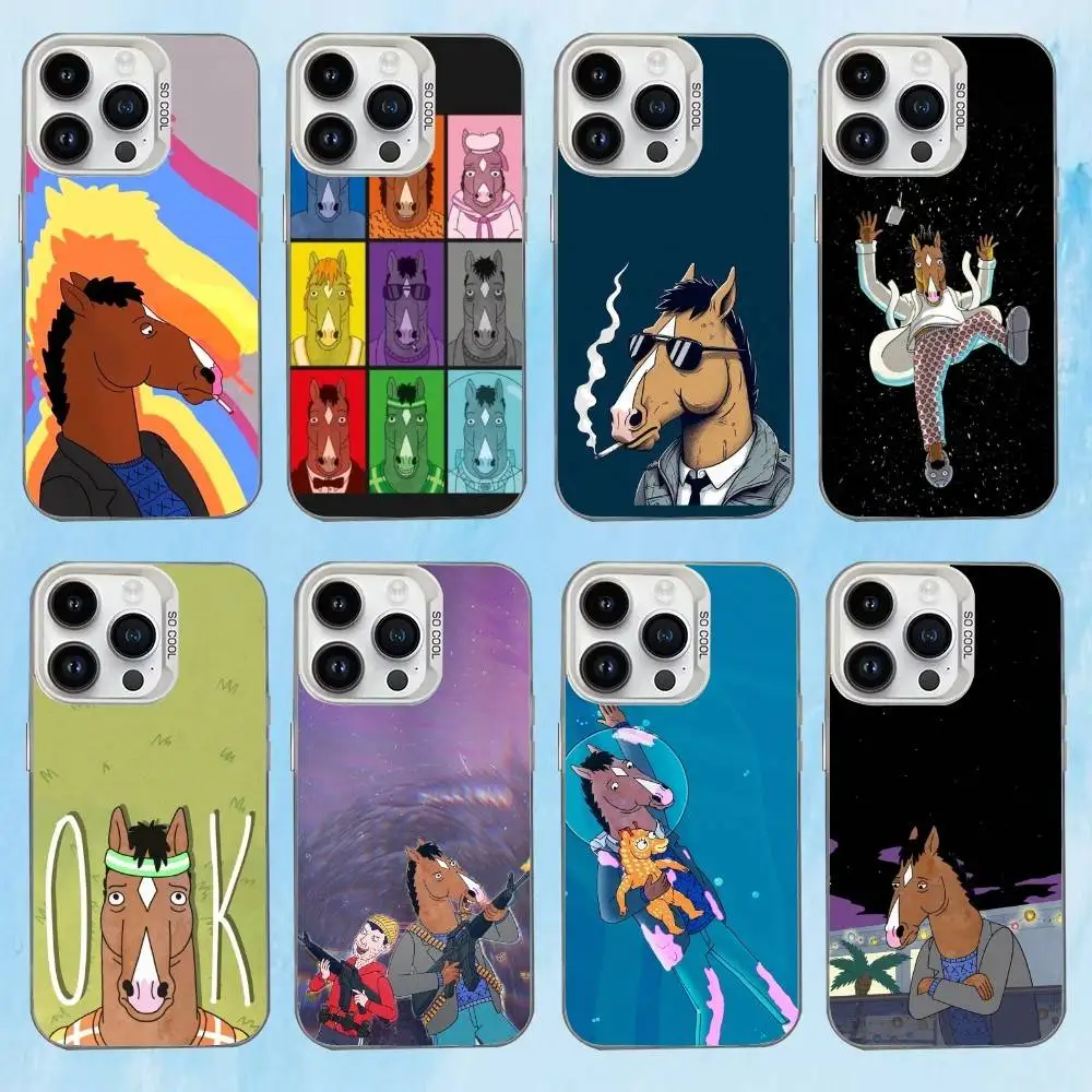 

B-Bojack H-Horseman Cool Phone Case For iPhone 17,16,15,14,13,12,11 Plus,Pro Max,XS,Colored silver phone case