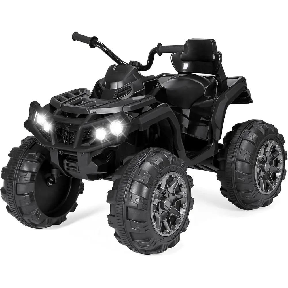 12V Kids Ride-On Electric ATV, 4-Wheeler Quad Car Toy w/Bluetooth Audio, 3.7mph Max Speed, Treaded Tires, Black