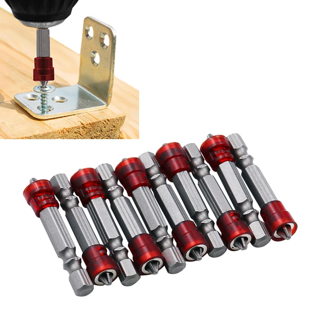 4Pcs Magnetic Anti Slip Screwdriver Bits High Precision Durable Steel Long Driver Bit Electric Drill Long Screwdriver Bit