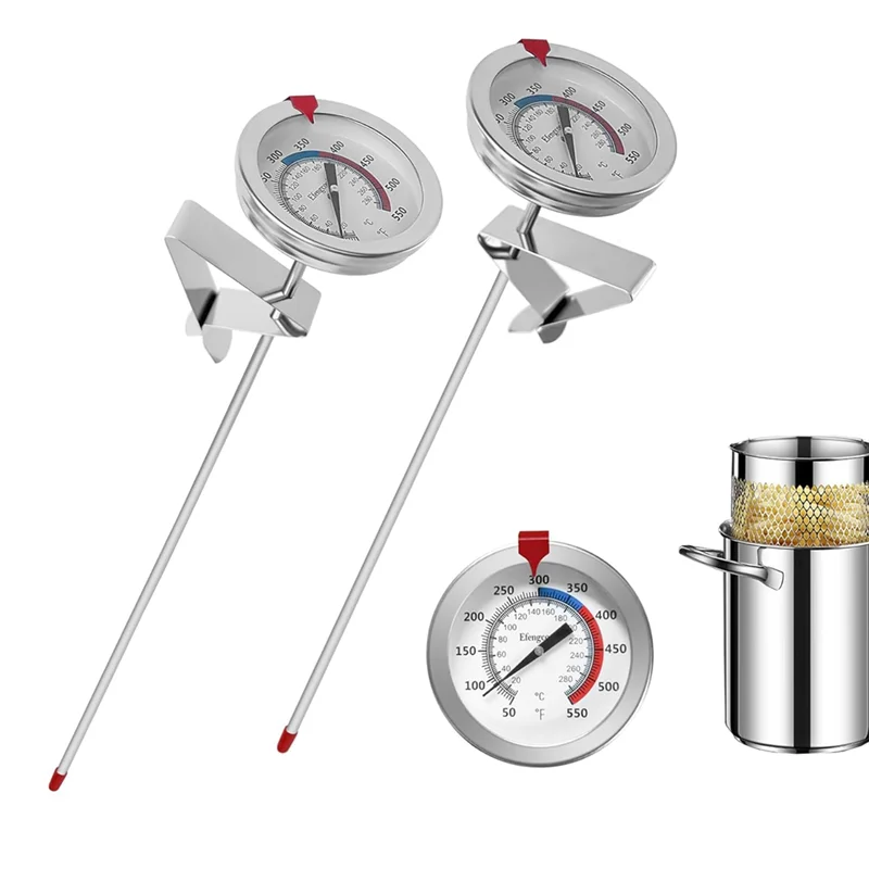 EYFL-Candy Oil Thermometer Deep Fry Thermometer Kit For Fring, With Pot Clip,12Inch Probe - For Tall Pots,Beef,Lamb, Meat Cookin