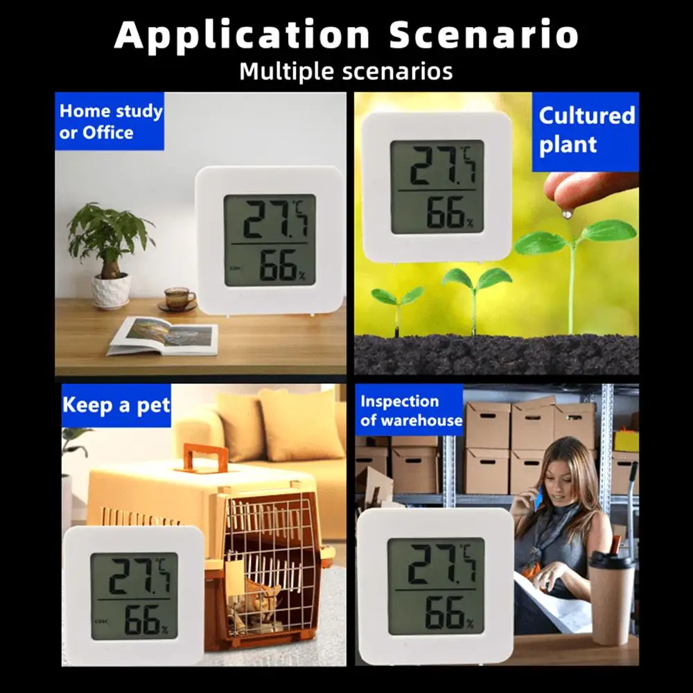 Intelligent Temperature Mini Minimalist Home Digital Thermometer Meter Electronic With Humidity Household Display C7Z1