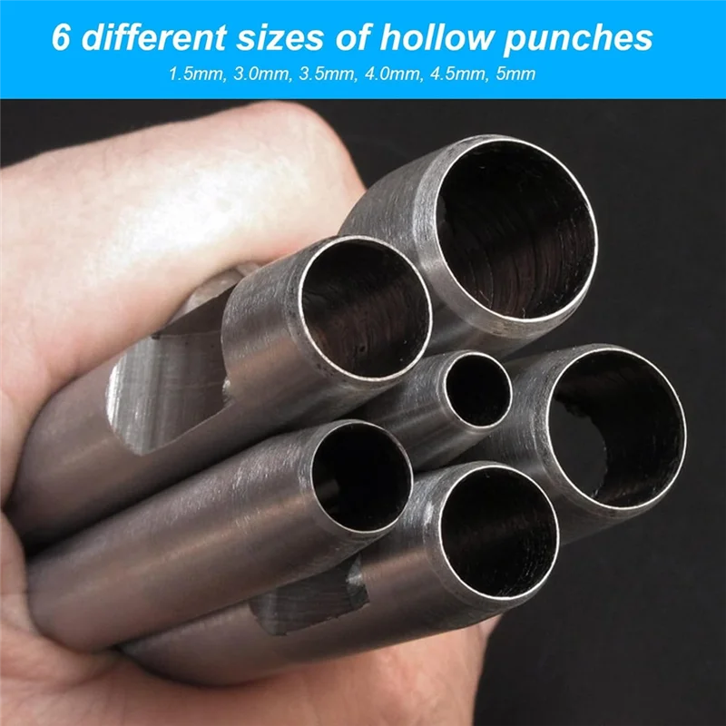 【Hot Selling】9-Piece Punching Tool, Hollow Punch Set For Stitching Punching Tool, Leather Watch Strap Belt Punching Tool