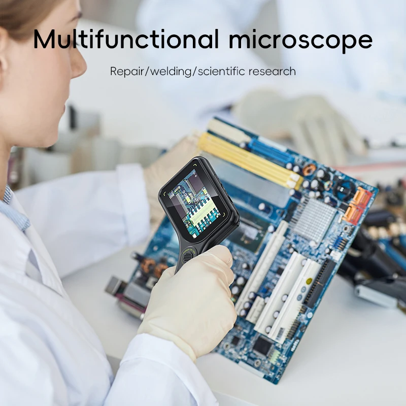 Handheld Portable Digital Microscope 3.0-Inch IPS Wide-Angle HD Auto-Focus Lens Multi-Functional Compact for Detailed Inspection