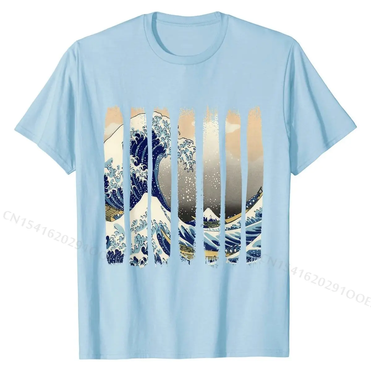 T-Shirt, Edo Japan Hokusai, Great Wave off Kanagawa, Tsunami Wholesale Camisa T Shirt Cotton Tops T Shirt for Male Summer