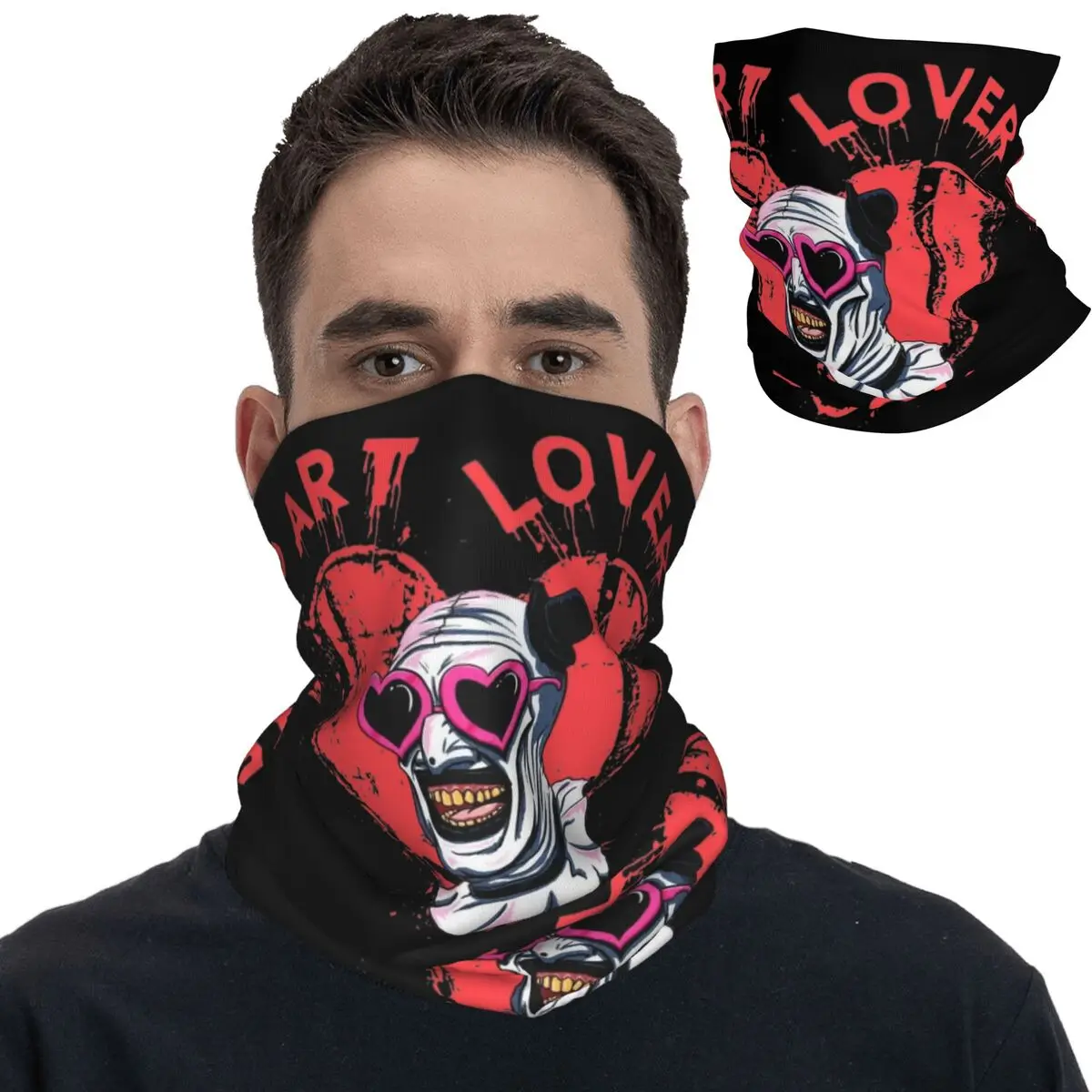 Terrifier Art The Clown Lover Bandana Neck Cover Printed Balaclavas Mask Scarf Multi-use Headwear Outdoor Sports Unisex Adult