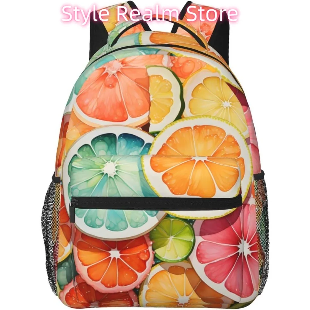 

Легкий рюкзак для ноутбука с красочным лимонным узором, легкий многоцелевой дорожный повседневный рюкзак унисекс, студенческие рюкзаки для M