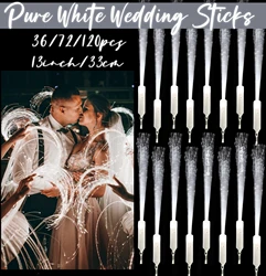 36-120PCS White Wedding Glow Sticks Fiber Optic Wands 3 Modes LED Flashing Wand For Glows Party Birthday Bridal Shower