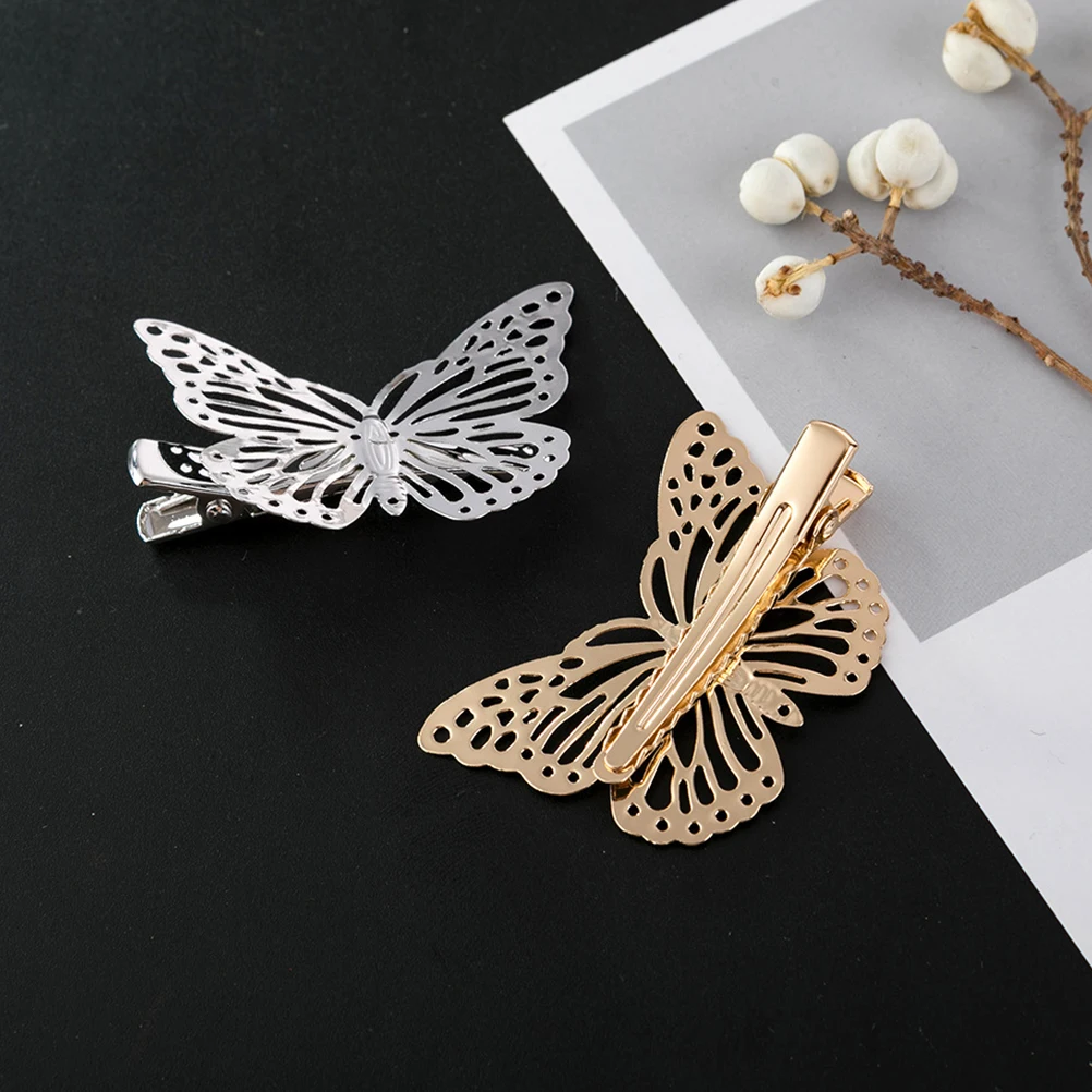 

4 Pcs Metal Hairpin Alloy Butterfly Women Headdress Daily Party Hairstyle Accessories Fashion SIDE Clamps HairAccessory