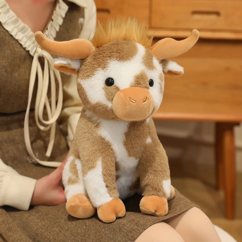 1Pc 30cm Cute Cow Plush Toys Kawaii Sitting Cattle Plushie Doll Stuffed Soft Animal Pillow Kawaii Mascot Birthday Gift