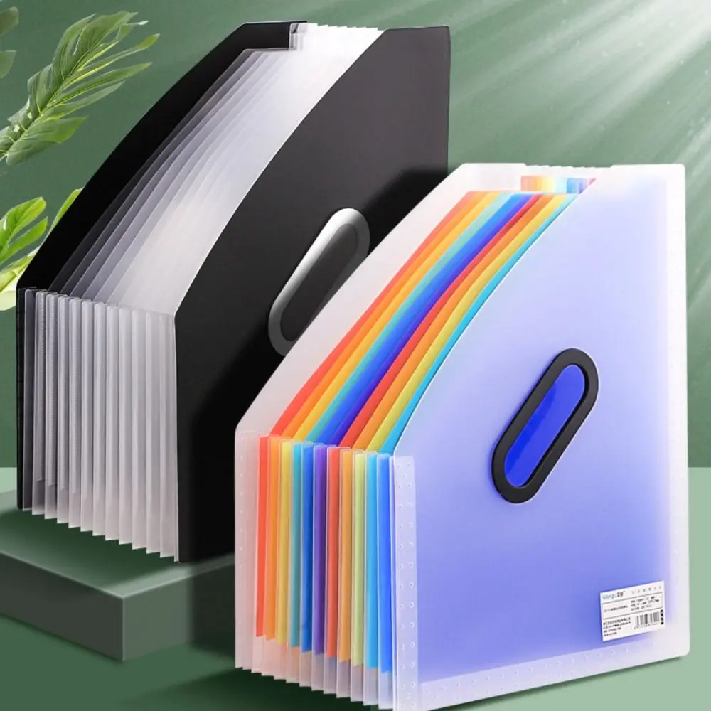 Multi-layer 13 Pockets File Folder Portable Large Capacity A4 Expanding Organ Bag File Storage Waterproof Document Holder