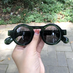 New Fashionable European and American Thick Acetate Sunglasses Polarized Round Frame Designer Sun Glasses for Women and Men