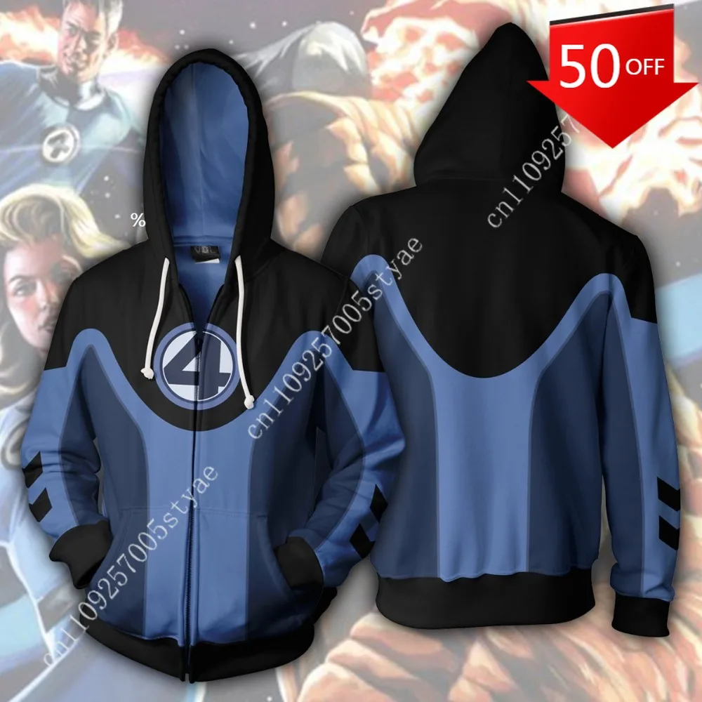 Marvel Fantastic Four 3D Digital Print Hoodie – Cosplay & Anime Hooded Sweatshirt