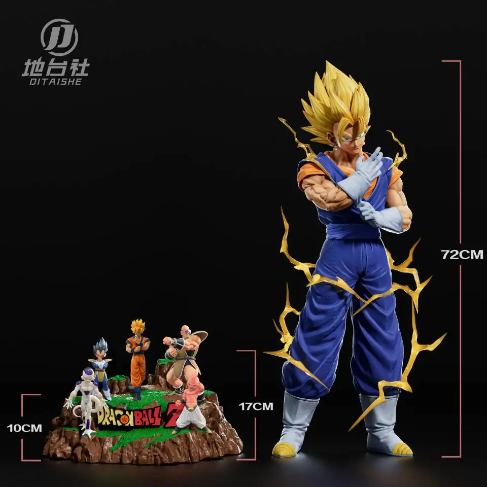 82Cm Dragon Ball Z Vegetto Super Saiyan Anime Action Figure Large Statue Collectible Model Garage Kit Ornament Toys Gift