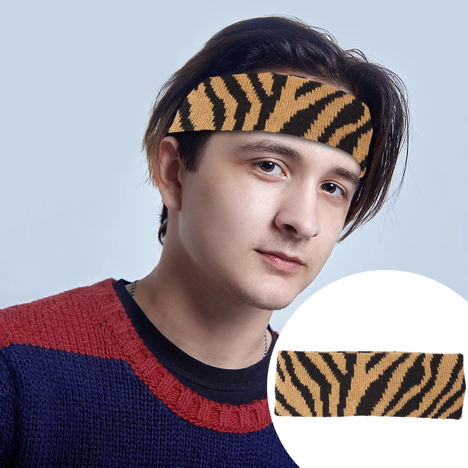 1Pcs Zebra Print Elastic Hairband Premium Lightweight Stretchy Headband for Women Hair Styling Neat Face-Framing Wrap