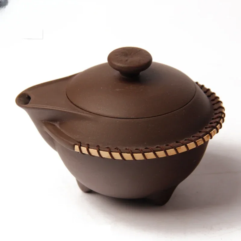 Ceramics purple sand handmade handmade hand-held pot gaiwan evolution kung fu tea set anti-scalding good water