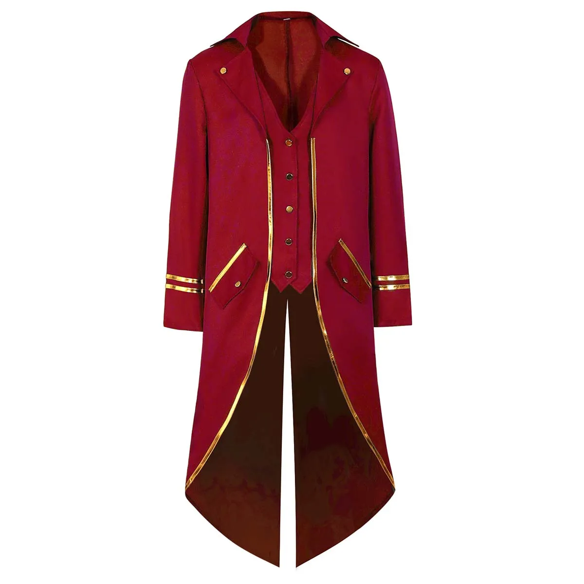 Men's Steampunk Victorian Jacket Gothic Medieval Vintage Tuxedo Mid-Length Phnom Penh Cosplay Costume Trench Coat Jacket