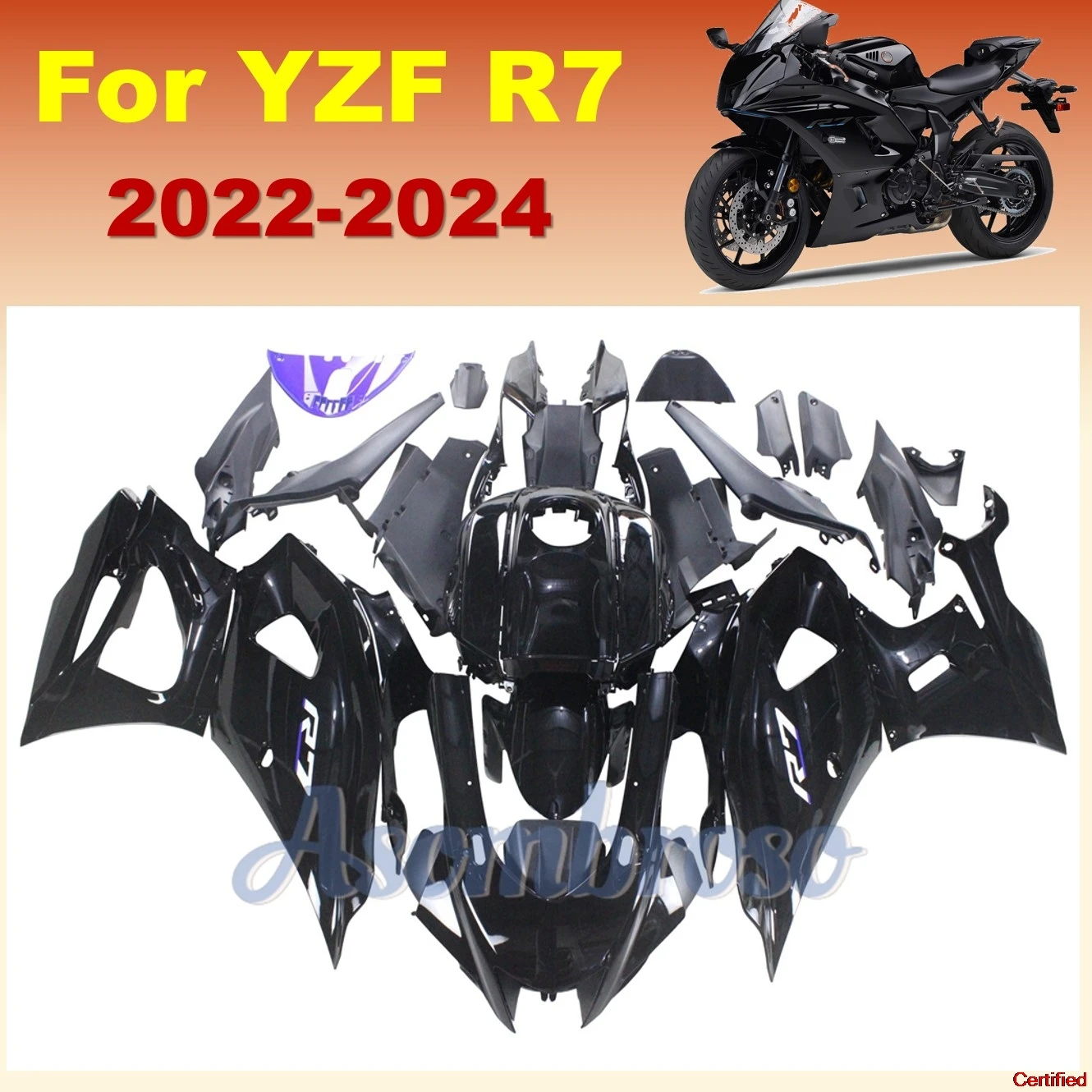

Fairing Kit fit For YZFR7 2022 2023 2024 2025 Black Body Cover yzf-r7 YZF R7 21-24 Motorcycle Injection Fairings