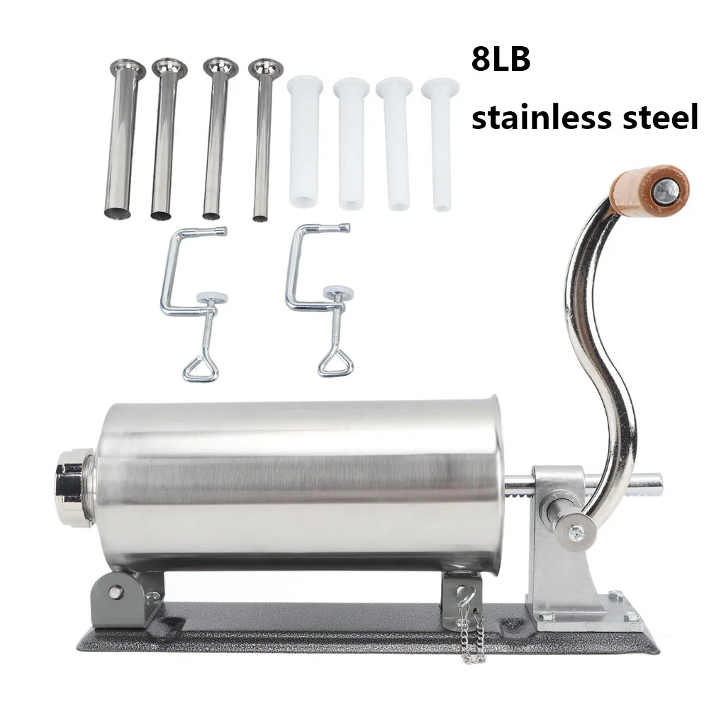 #￥8 lb Desktop Sausage Stuffer Manual Sausage Maker 304 Stainless Steel Material Meat Filling Machine Multiple Filling Nozzles