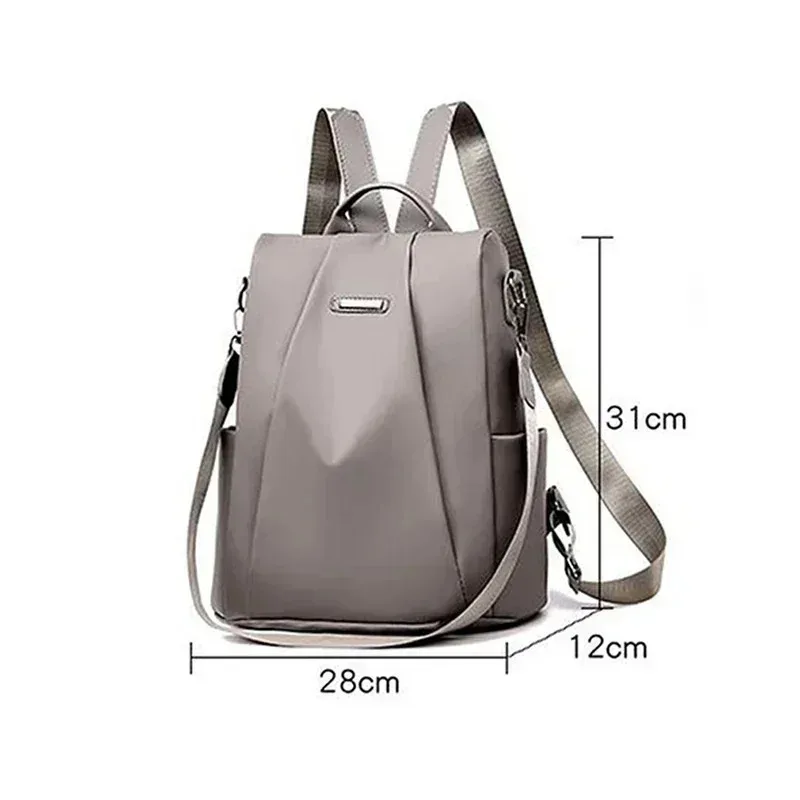 New Fashionable Women's Nylon Backpack Large Capacity Waterproof With Detachable Strap