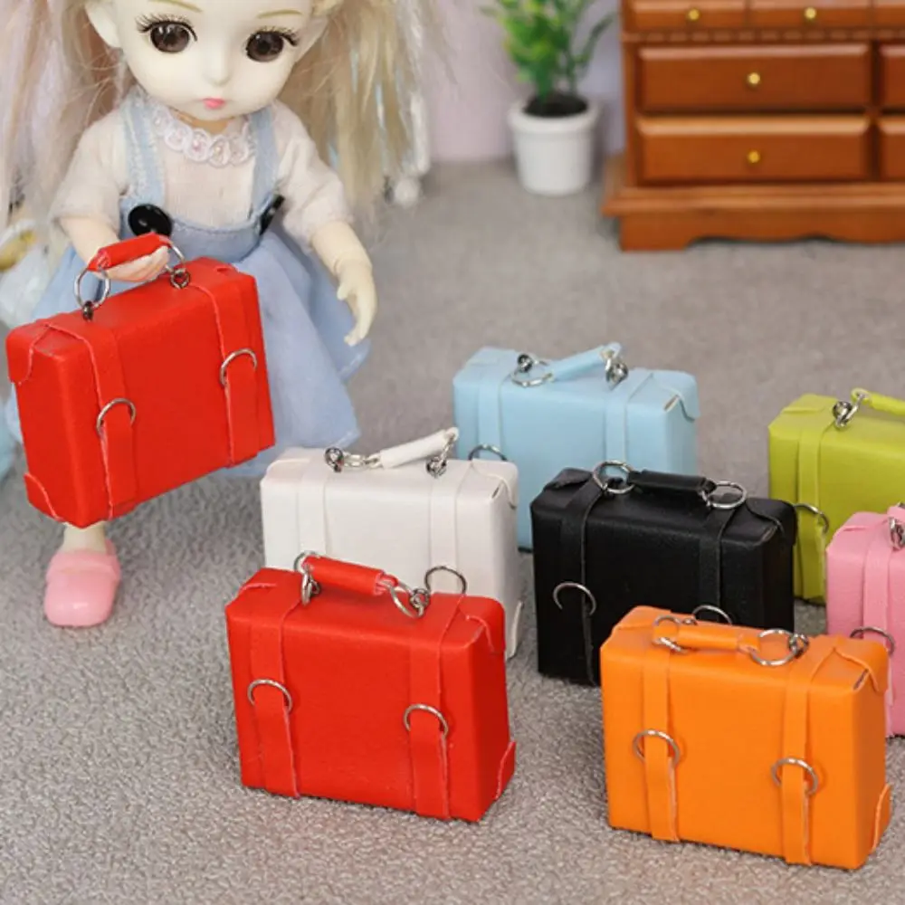 OB11 Box Dollhouse Miniature Leather Luggage DIY Exquisite Doll Miniature Leather Case Cute Fashion Dollhouse Mini Messenger