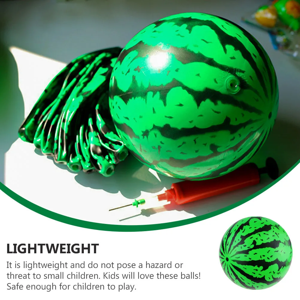 10 szt. 15 cm dmuchanych piłek plażowych w kształcie arbuza, wytrzymałe PVC, letnie zabawki do basenu dla dzieci i dorosłych, imprezy tematyczne, gry w pływaniu, plac zabaw