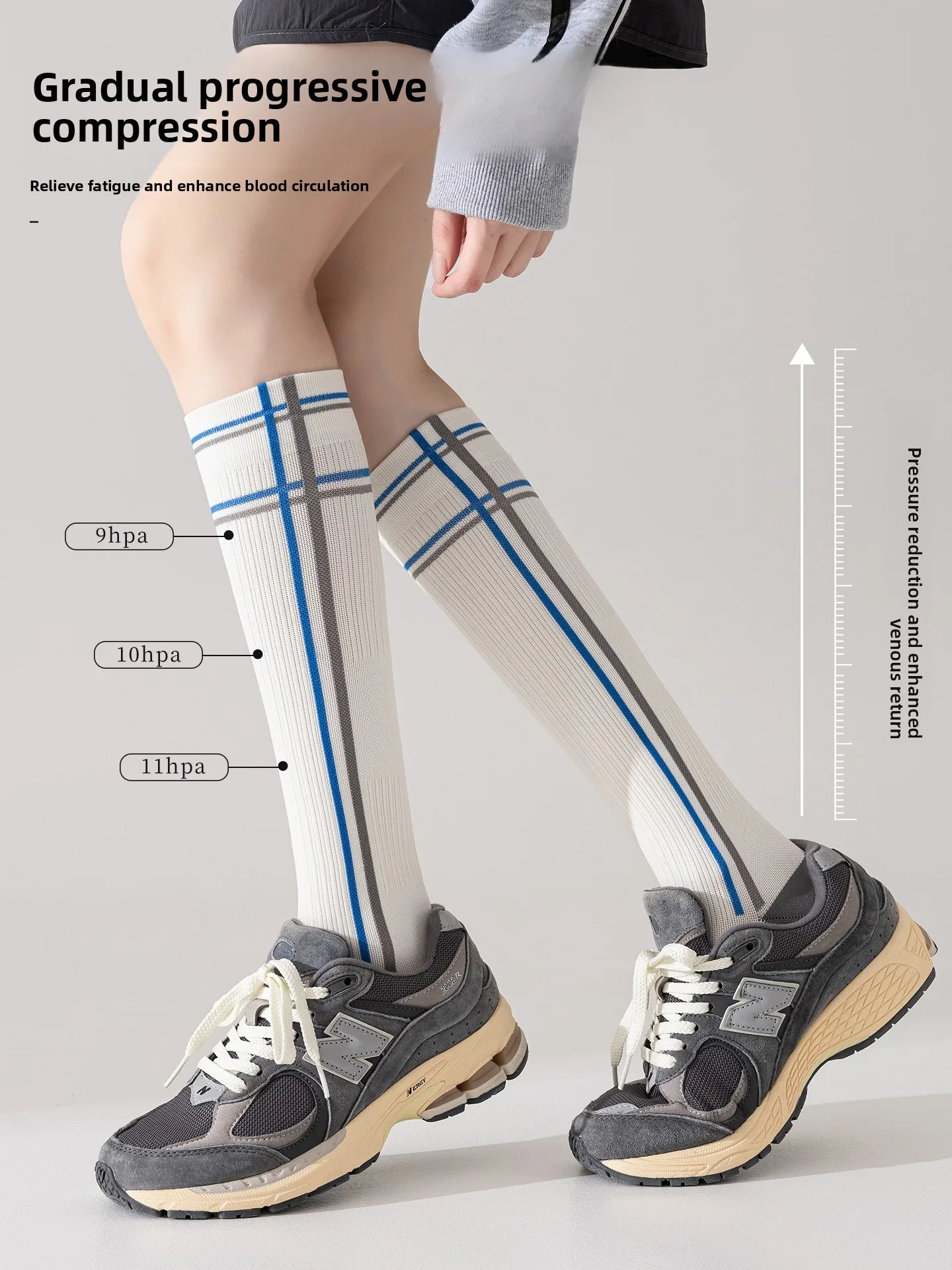 High Compression Sport Leggings Women's Long Tube Socks Anti-Slip Running Fitness Yoga Jump Rope Professional Fitness Socks
