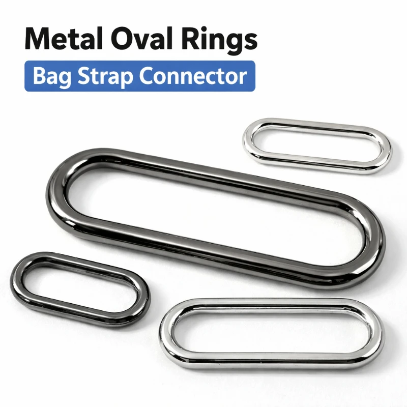 

10Pcs 15-60mm Oval O Ring Metal Buckles Loops Clasp Egg Button Bag Strap Connect Rings Adjust Hook DIY Accessories for Handbags