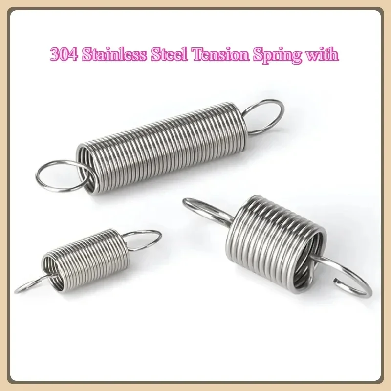 SIGU O Hook Extension Spring 304 Stainless Steel Tension Spring 0.3mm 0.4mm 0.5mm Wire