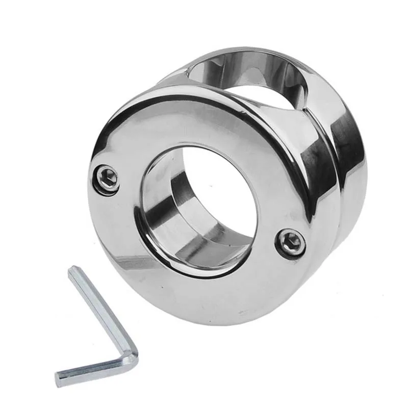 Metal Heavy Cockring Clamp Male Chastity Training Device Steel Cock Ring Bondage Scrotum Stretcher Lock Sperm Sex Toys For Men