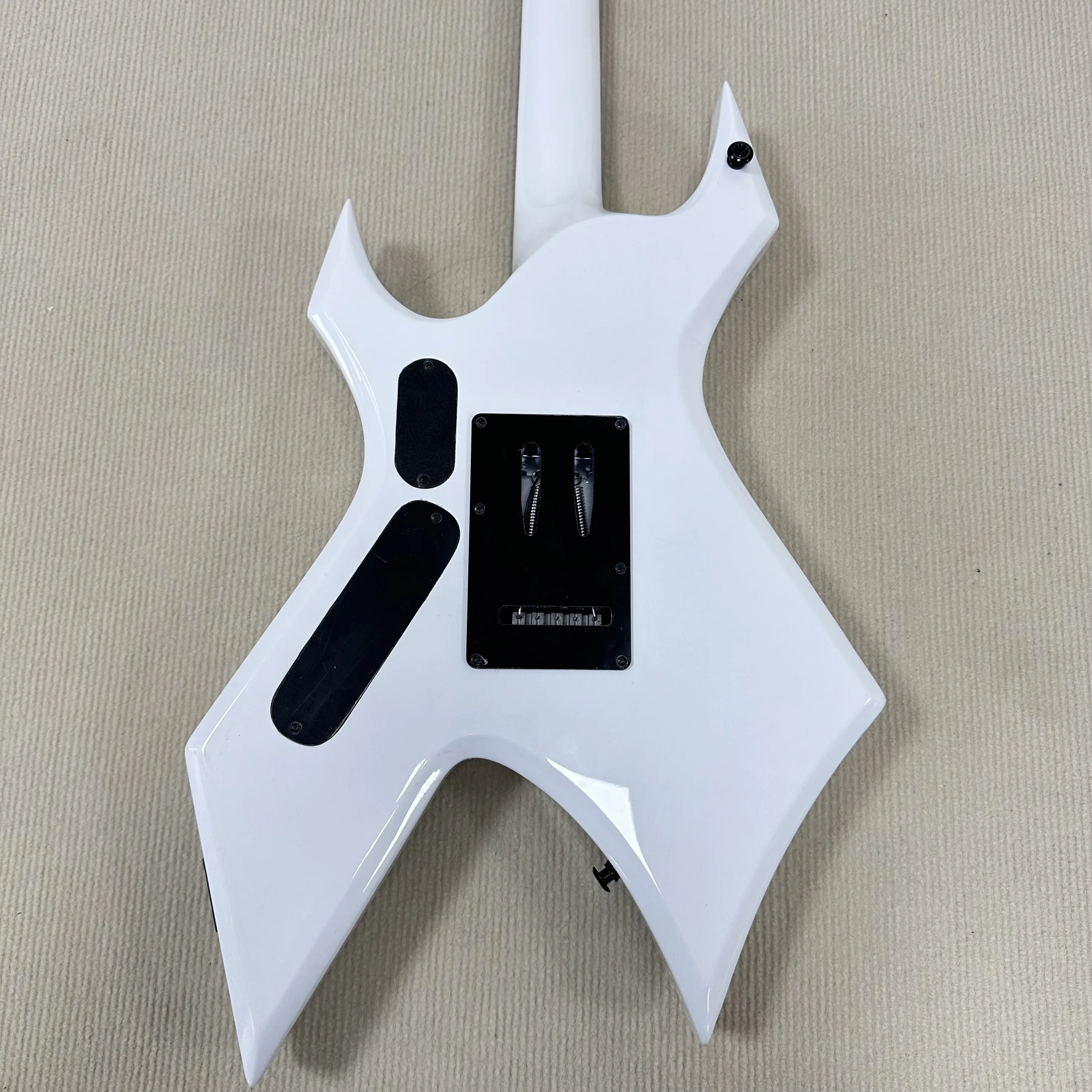 BC White Electric Guitar Double Humbuckers Black Hardware Double Locking Tremolo Extreme Metal Rock Guitar In Storck
