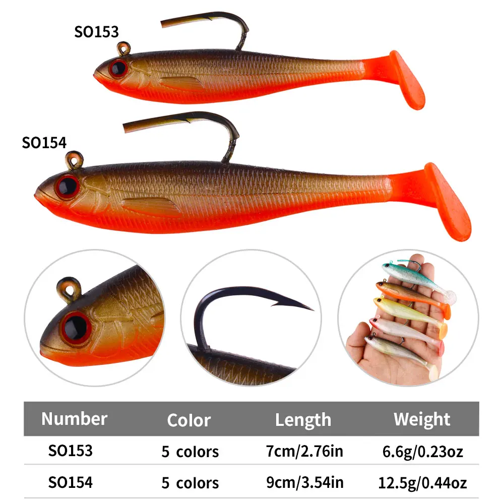 Soft T Tail JIG HEAD Shad Fishing Lure Swimbaits Silicone Baits Pesca Bass Carp Walleye Freshwater Saltwater Plastic Fishing