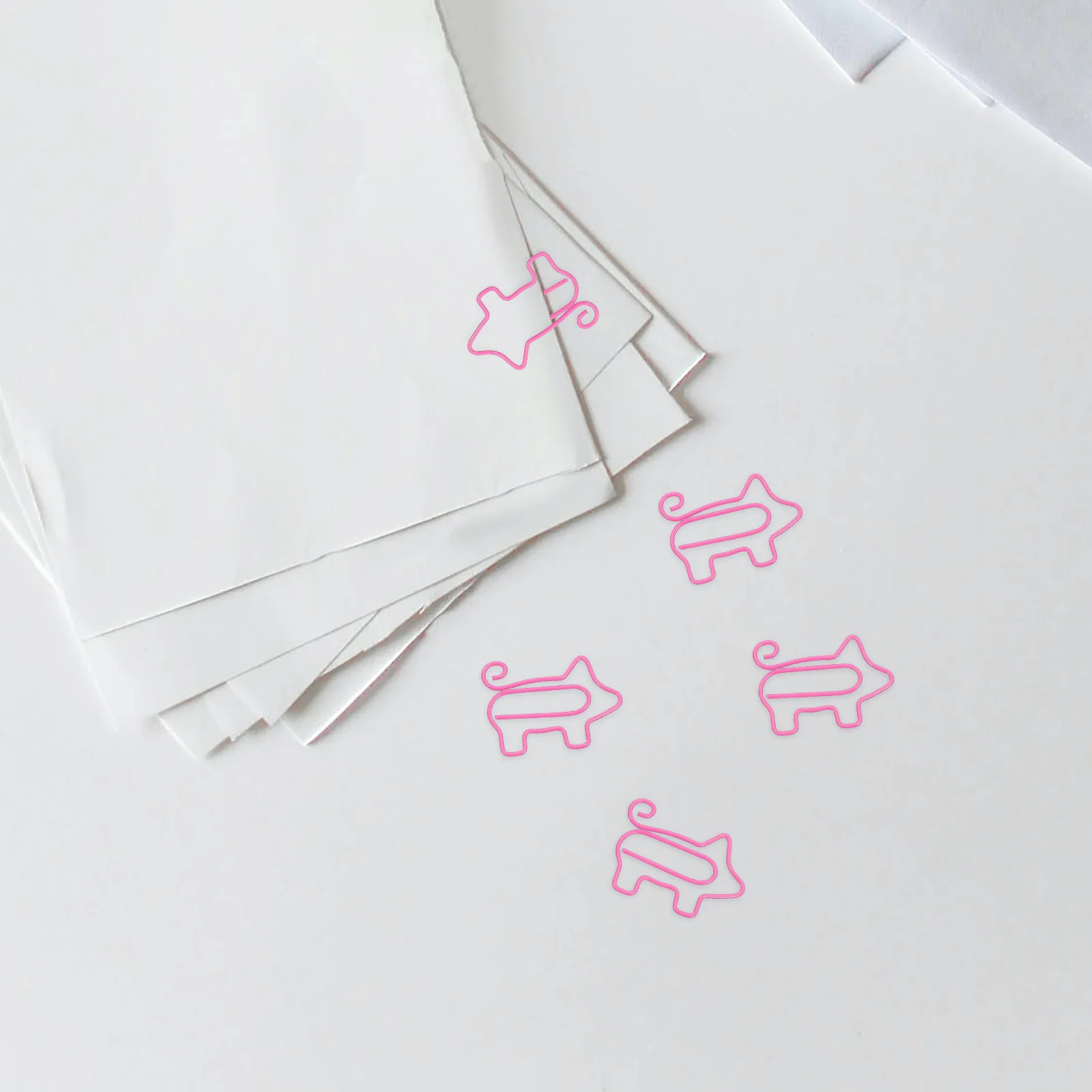 

50pcs Pig Shaped Paper Clips Metal Colorful Office School Supplies Creative Cartoon Stationery Binder For Files Letters Money