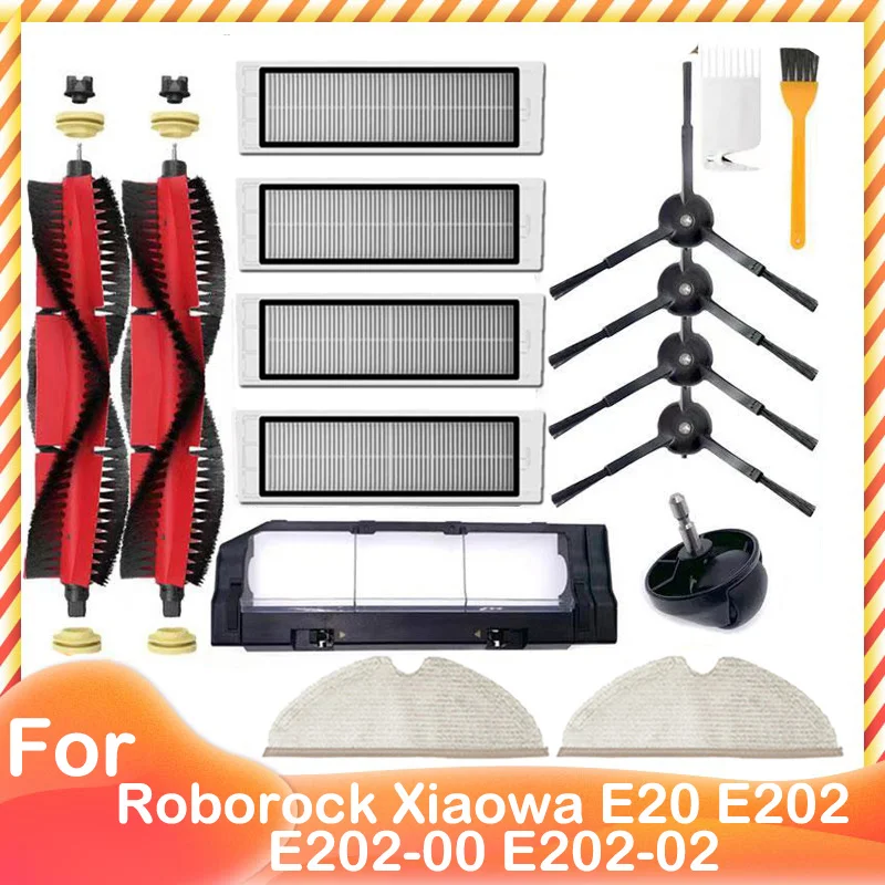 Xiaomi Roborock Xiaowa E20 E202 E202-00 E202-02 ロボット掃除機対応 メインブラシ サイドブラシ HEPAフィルター モップ布 前輪