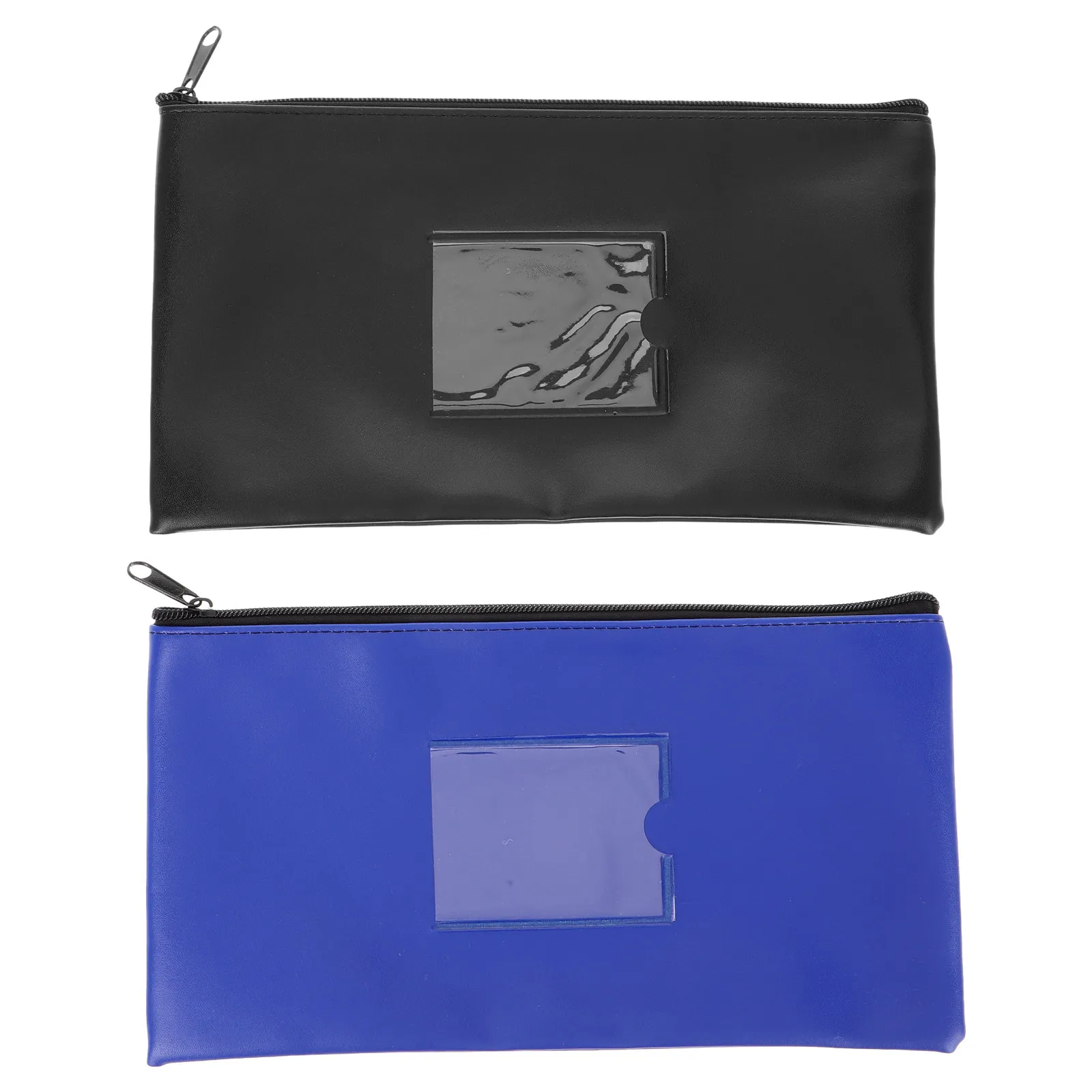 

Compact PU Zipper Pouch with Transparent Window for Cash Receipts Invoices Documents Bank Cards Everyday Carry Money