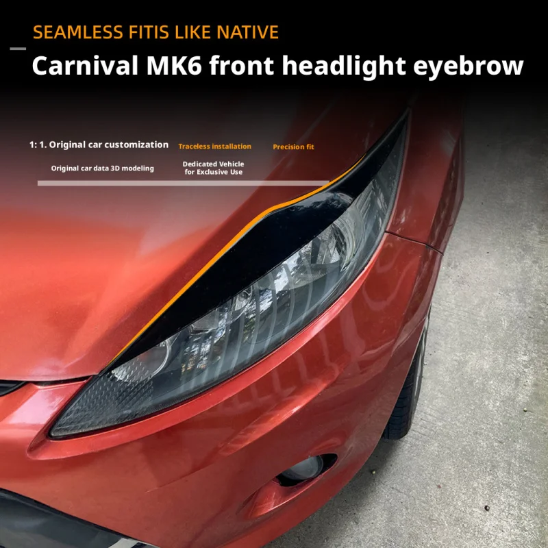 

For Ford Fiesta MK6 2008-2012 Headlight Eyebrows Body Kit Decal Carbon Fiber Texture Easy Installation Car Modification Parts