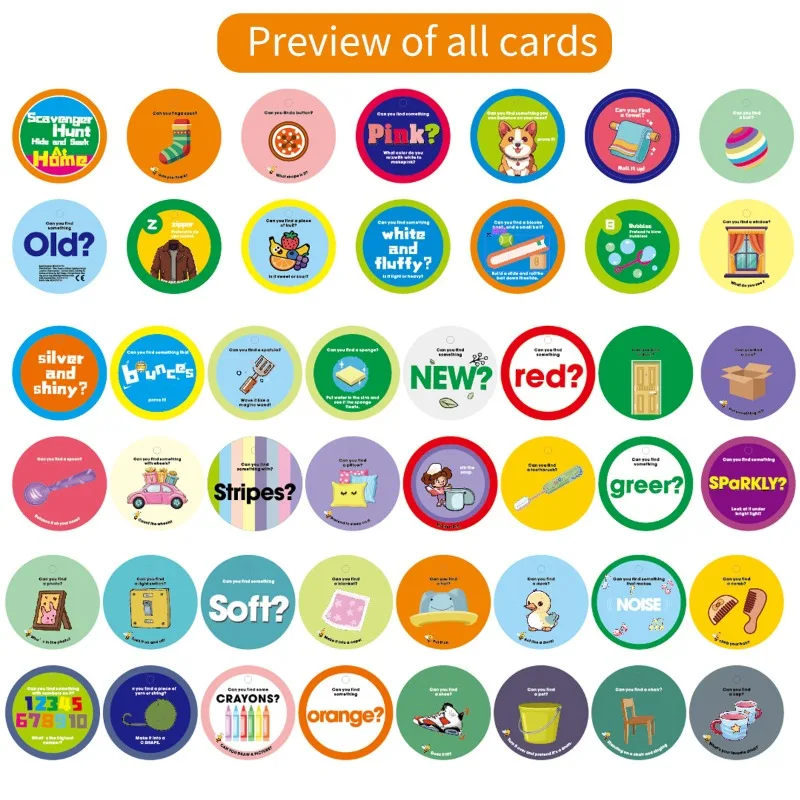 《Scavenger Hunt Cards》Scavenger Hunt Cards For Outdoor Adventure Game And Family Fun Activity With Clues And  Challenges