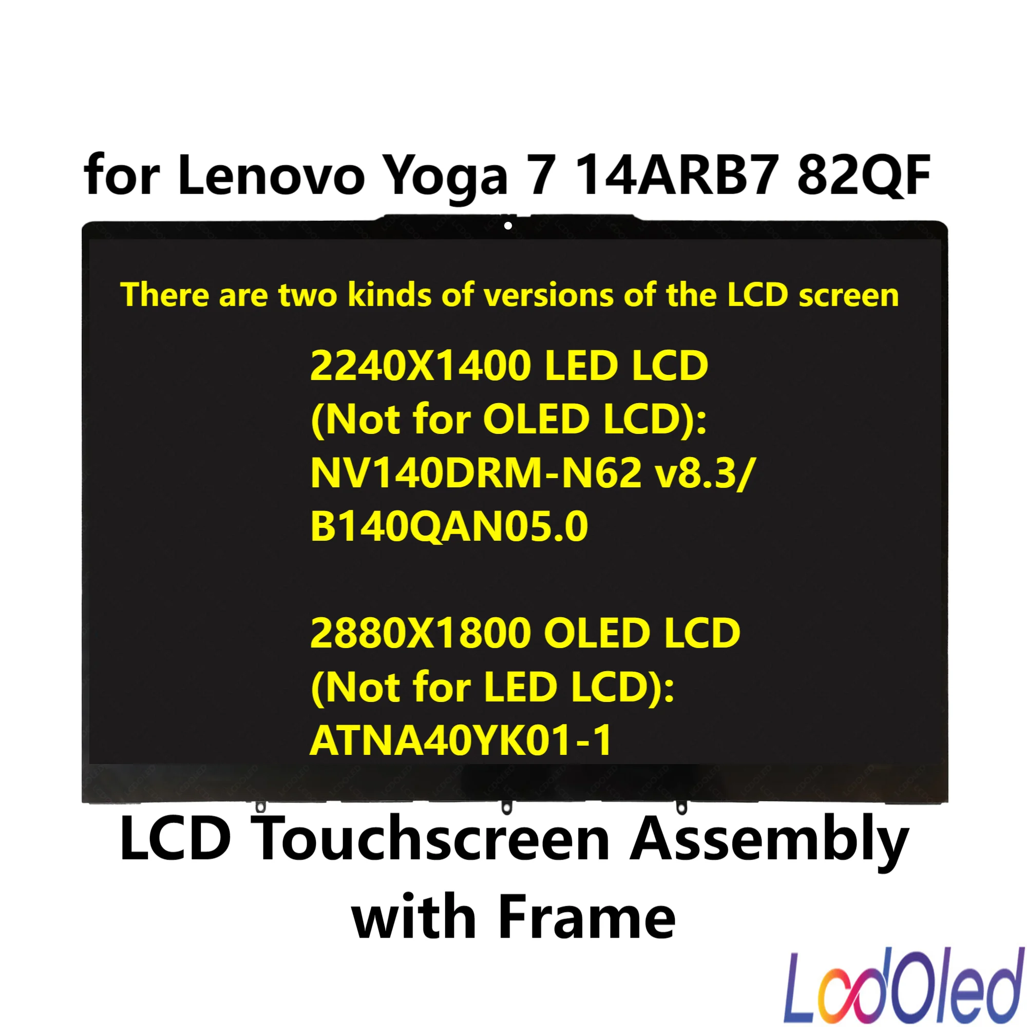 lcd display touch screen digitador montagem com frame 140 led oled ips para lenovo yoga 14arb7 82qf 2240x1400 2880x1800 01